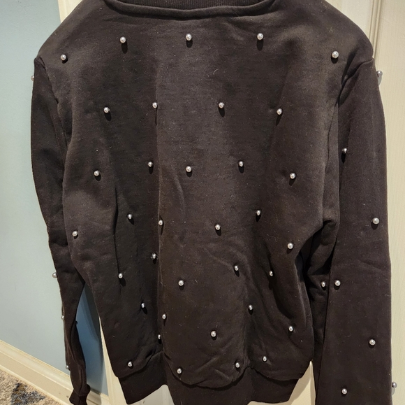 H&M Black Crewneck Sweater with Studded Embellishments - Picture 3 of 13